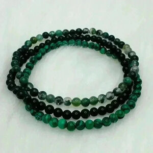 Green Themed Bundle 4mm Beaded Bracelet
